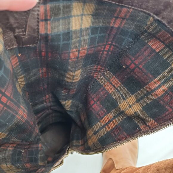 BORN Wide Calf Two-Tone Leather Suede Knee High Riding Boots Lace Up look 6WC - Picture 6 of 10